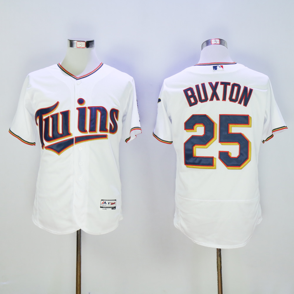 Men Minnesota Twins #25 Buxton White MLB Jerseys